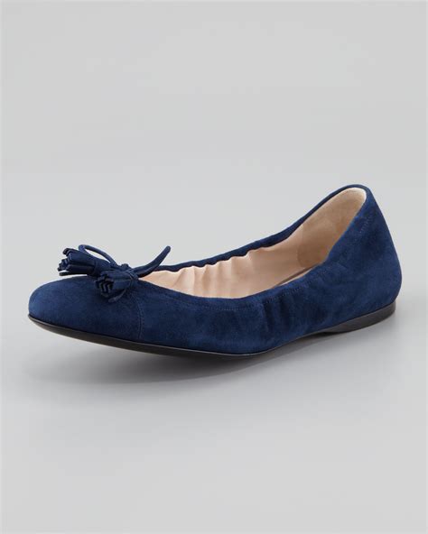 prada ballerine|Prada suede ballet flats.